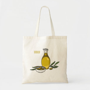 Afbeelding van de cartoon van olijfolie tote bag