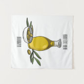 Afbeelding van de cartoon van olijfolie wandkleed (Voorkant (horizontaal))