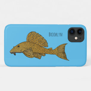 Afbeelding van de cartoon van pleco-vis iPhone 11 hoesje