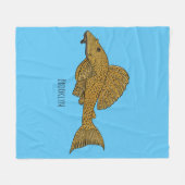 Afbeelding van de cartoon van pleco-vis fleece deken (Voorkant (Horizontaal))