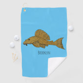 Afbeelding van de cartoon van pleco-vis golfhanddoek (Insitu)