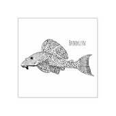 Afbeelding van de cartoon van pleco-vis 	rubberstempel (Afrduk)