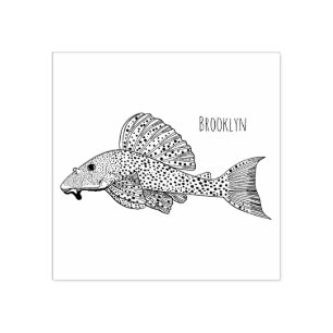Afbeelding van de cartoon van pleco-vis rubberstempel