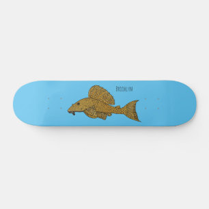 Afbeelding van de cartoon van pleco-vis skateboard