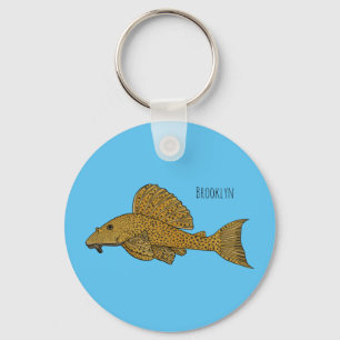 Afbeelding van de cartoon van pleco-vis sleutelhanger