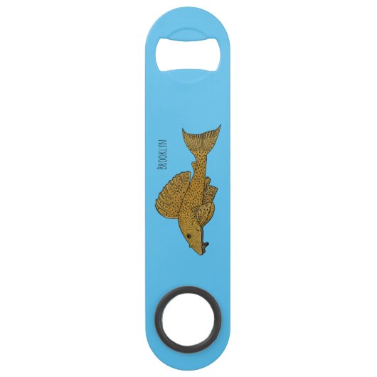 Afbeelding van de cartoon van pleco-vis speed flessenopener (Voorkant)