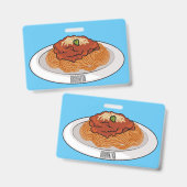 Afbeelding van de cartoon van Spaghetti Badge (Voor- en achterkant)