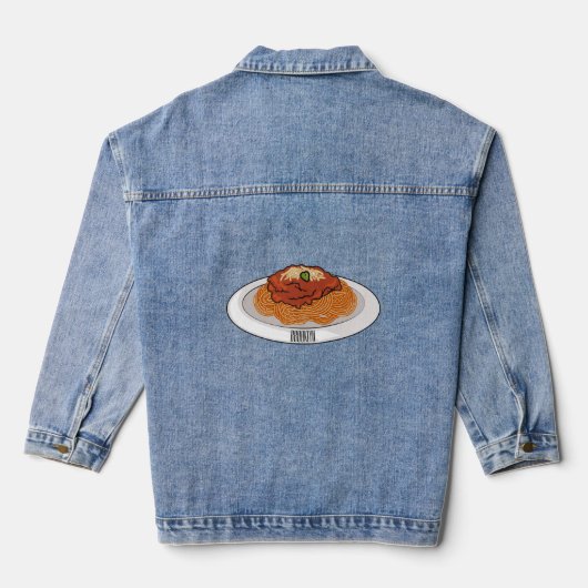 Afbeelding van de cartoon van Spaghetti Denim Jacket (Achterkant)