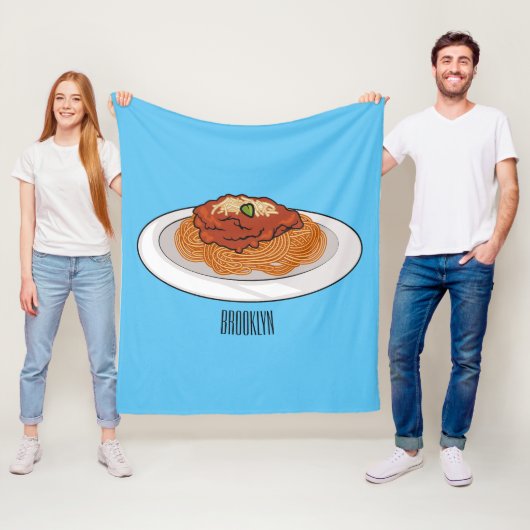 Afbeelding van de cartoon van Spaghetti Fleece Deken (In situ)