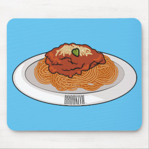 Afbeelding van de cartoon van Spaghetti Muismat