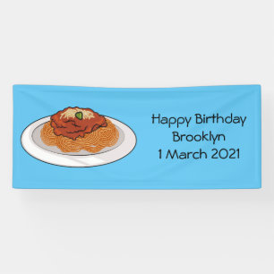 Afbeelding van de cartoon van Spaghetti Spandoek