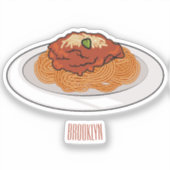 Afbeelding van de cartoon van Spaghetti Sticker (Voorkant)