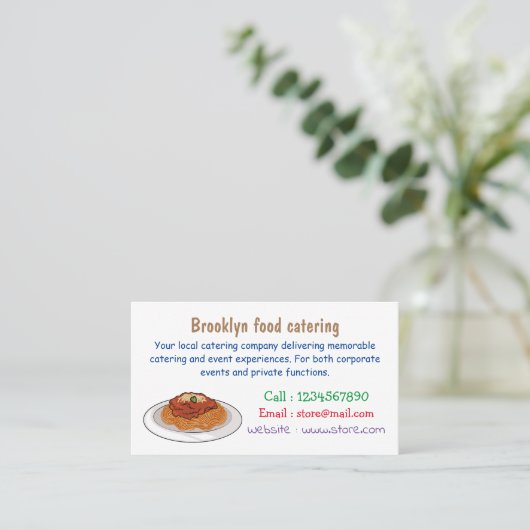 Afbeelding van de cartoon van Spaghetti Visitekaartje (Staand voorkant)