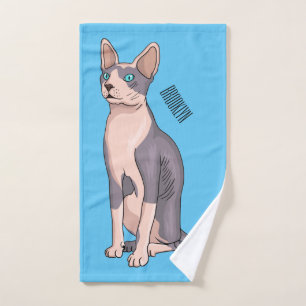 Afbeelding van de cartoon van sphynx-katten bad handdoek