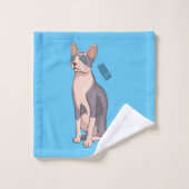 Afbeelding van de cartoon van sphynx-katten bad handdoek (Wasdoekje)