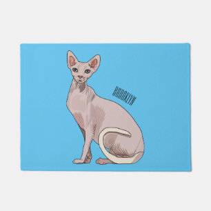 Afbeelding van de cartoon van sphynx-katten deurmat