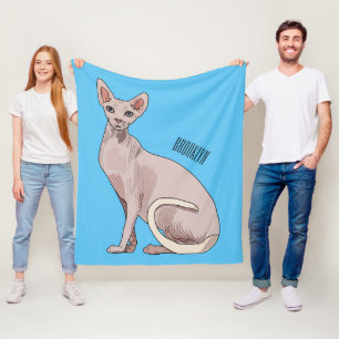 Afbeelding van de cartoon van sphynx-katten fleece deken