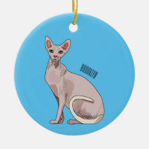 Afbeelding van de cartoon van sphynx-katten keramisch ornament