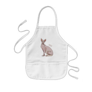 Afbeelding van de cartoon van sphynx-katten kinder schort