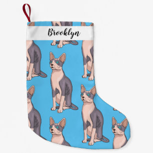 Afbeelding van de cartoon van sphynx-katten kleine kerstsok