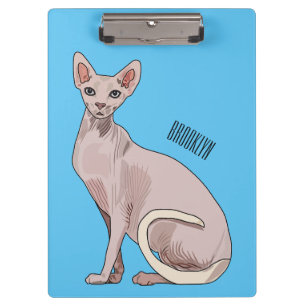 Afbeelding van de cartoon van sphynx-katten klembord