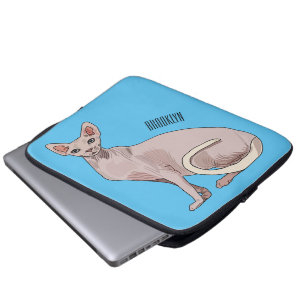 Afbeelding van de cartoon van sphynx-katten laptop sleeve