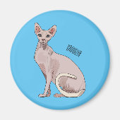 Afbeelding van de cartoon van sphynx-katten magneet (Voorkant)