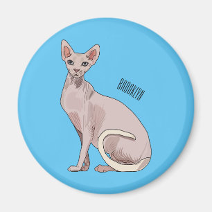 Afbeelding van de cartoon van sphynx-katten magneet
