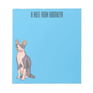 Afbeelding van de cartoon van sphynx-katten notitieblok