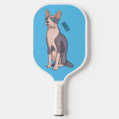 Afbeelding van de cartoon van sphynx-katten pickleball paddle (Achterkant)