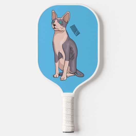 Afbeelding van de cartoon van sphynx-katten pickleball paddle (Voorkant)