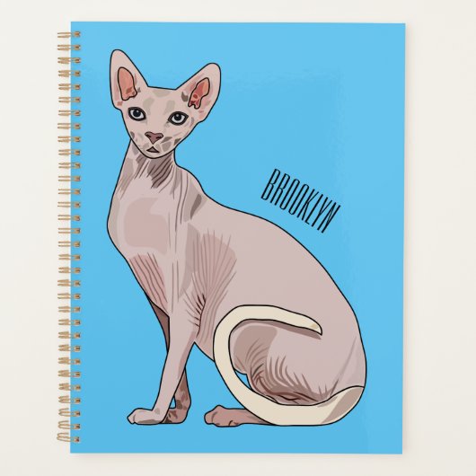 Afbeelding van de cartoon van sphynx-katten planner (Voorkant)