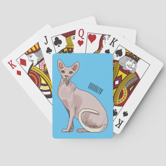 Afbeelding van de cartoon van sphynx-katten pokerkaarten (Achterkant)