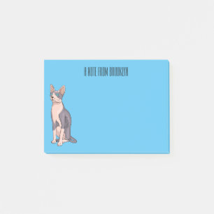 Afbeelding van de cartoon van sphynx-katten post-it® notes