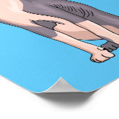 Afbeelding van de cartoon van sphynx-katten poster (Hoek)
