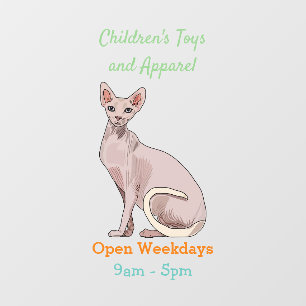 Afbeelding van de cartoon van sphynx-katten raamsticker