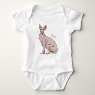 Afbeelding van de cartoon van sphynx-katten romper