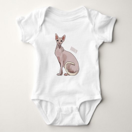 Afbeelding van de cartoon van sphynx-katten romper (Voorkant)