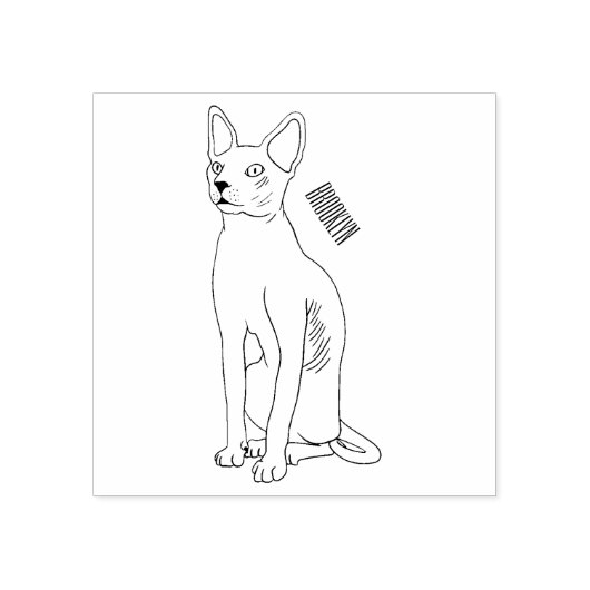 Afbeelding van de cartoon van sphynx-katten 	rubberstempel (Afrduk)