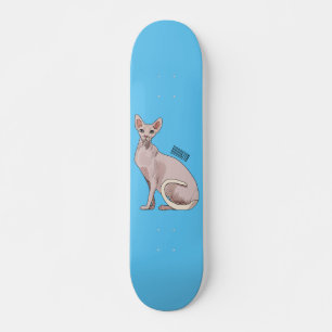 Afbeelding van de cartoon van sphynx-katten skateboard
