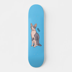 Afbeelding van de cartoon van sphynx-katten skateboard