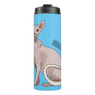 Afbeelding van de cartoon van sphynx-katten thermosbeker