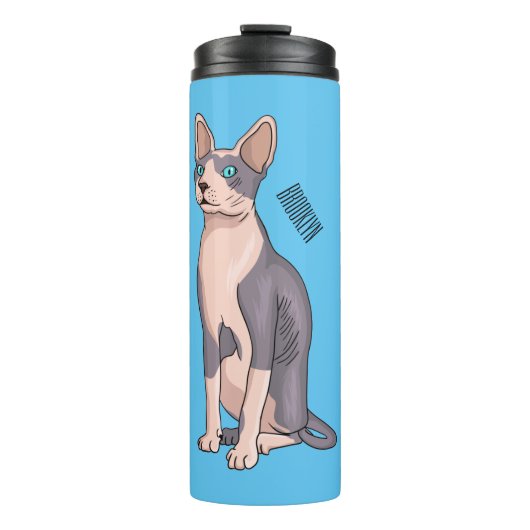 Afbeelding van de cartoon van sphynx-katten thermosbeker (Voorkant)