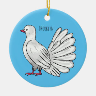 Afbeelding van de cartoon van trekduiven keramisch ornament