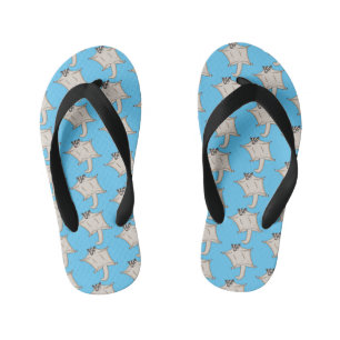 Afbeelding van de cartoon van vliegende vliegende  kinder teenslippers