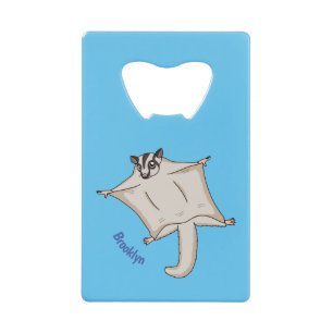 Afbeelding van de cartoon van vliegende vliegende  kredietkaart flessenopener