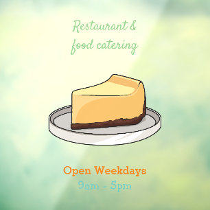 Afbeelding van de Cheesecake-cartoon Raamsticker