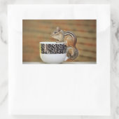 Afbeelding van de Chipmunk met de Latte Coffee Cup Rechthoekige Sticker (Tas)
