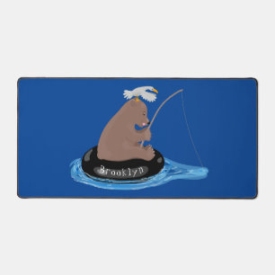 Afbeelding van de Cute beer cub Fishing cartoon Bureaumat