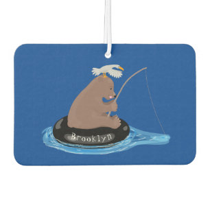 Afbeelding van de Cute beer cub Fishing cartoon Luchtverfrisser